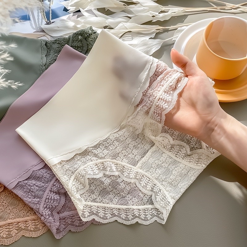 Mẫu mới - Quần lót su lụa ren cạp cao gen bụng tàng hình 331