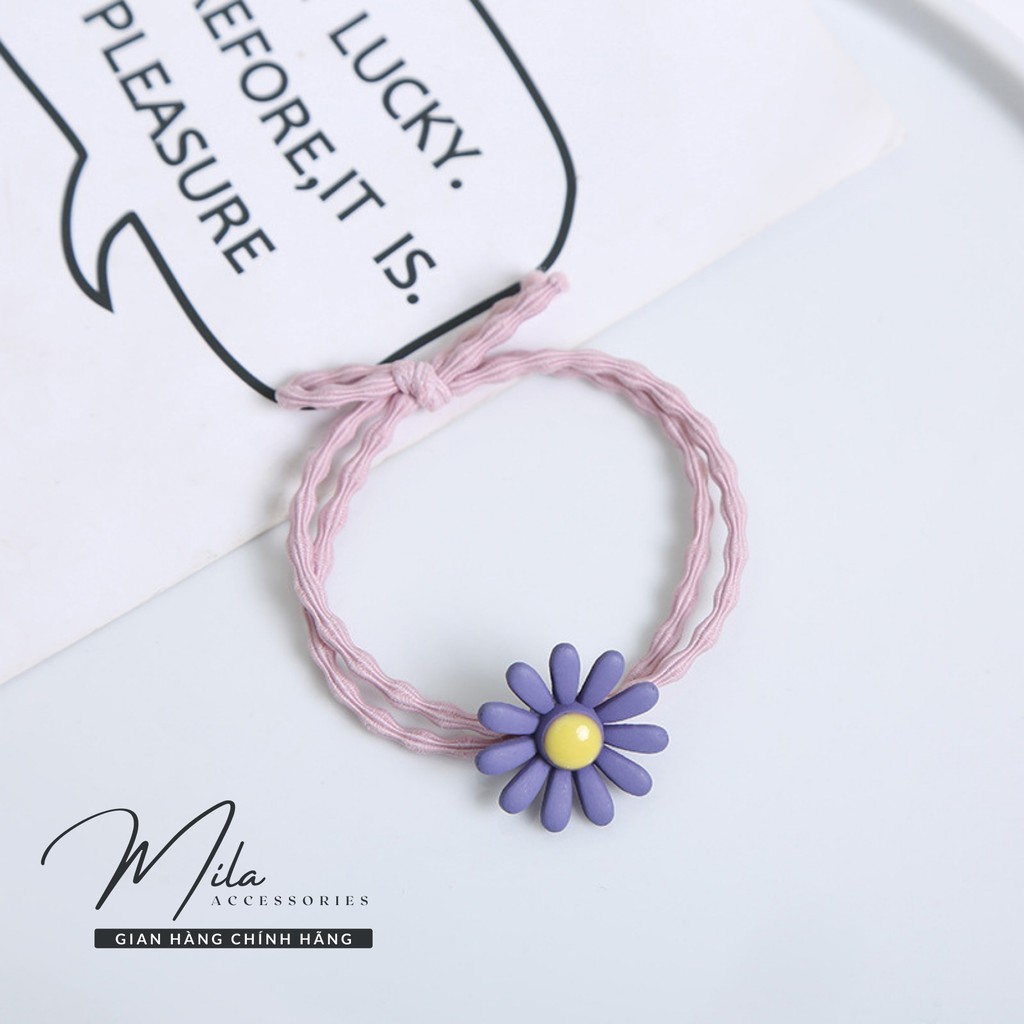 Dây buộc tóc hoa cúc cute hàn quốc MILA D101 ❤️RẺ VÔ ĐỊCH❤️ chun đôi cực bền co giãn thoải mái Mila Accessories