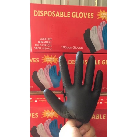 Găng tay đen không bột phun xăm 100c/ hộp