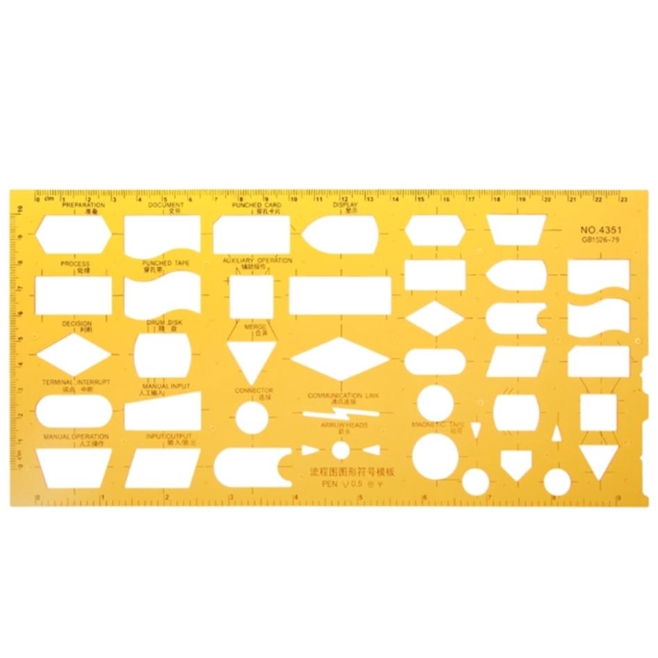 Thước Đo Kiêm Khuôn Vẽ Bằng Nhựa Resin Bền Bỉ Dùng Trong Xây Dựng