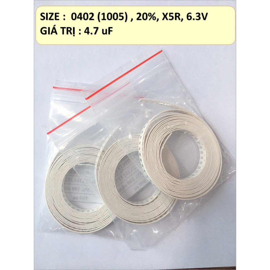 0402 , 20%, X5R, 6.3V, 4.7uF - TỤ ĐIỆN DÁN