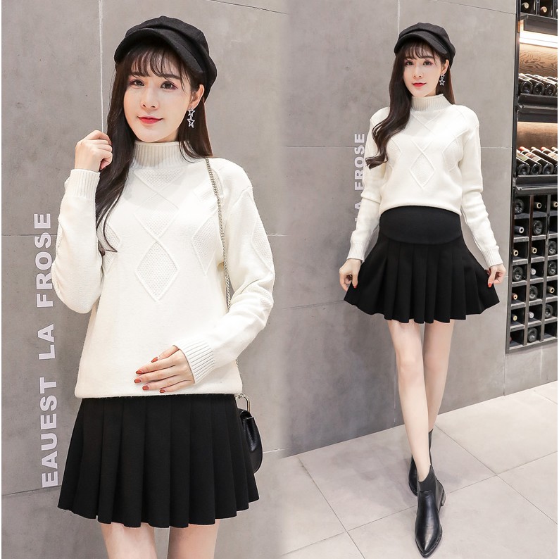 Chân váy xếp ly lưng co giãn xinh xắn cho mẹ bầu | BigBuy360 - bigbuy360.vn