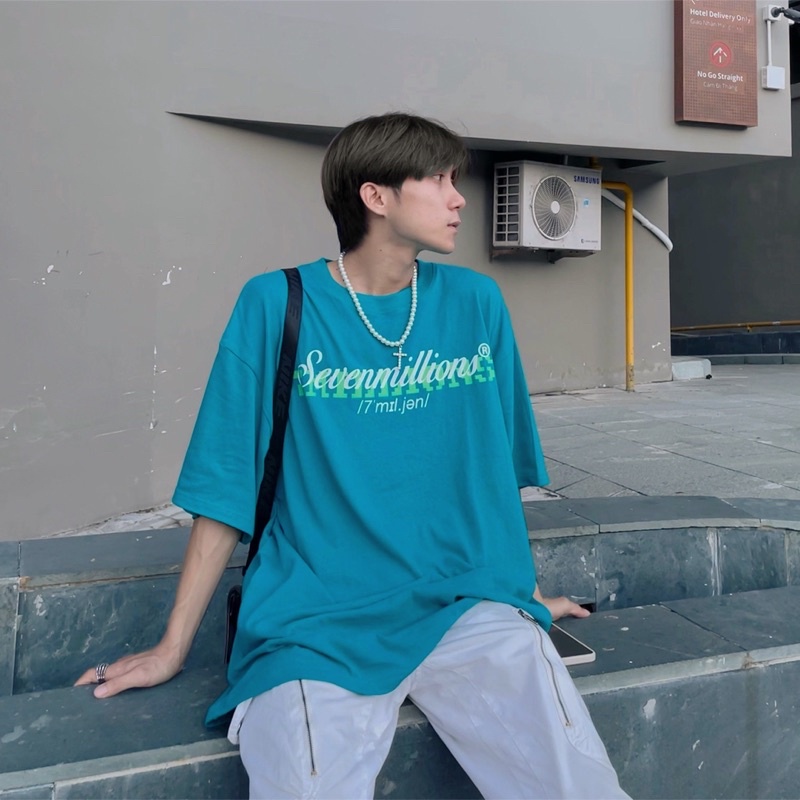 Áo thun 7millions Basic 5.0 - Màu xanh lý - Unisex - Form oversize