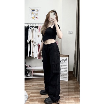 Quần Jean Màu Ghi Nhiều Túi StreetWear Châu Âu Phong Cách Retro 2022 𝘽𝙮.𝘾𝙖𝙢𝙘𝙖𝙢