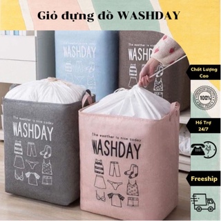 Túi đựng chăn màn, quần áo,... vải bố khung sắt có dây rút Washday