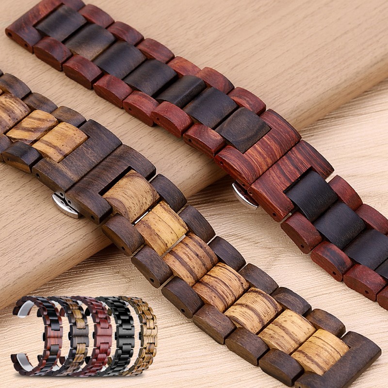 Dây đeo chất liệu gỗ 20mm 22mm cho đồng hồ thông minh huawei gt2 / wall beige amazfit / samsung galaxy