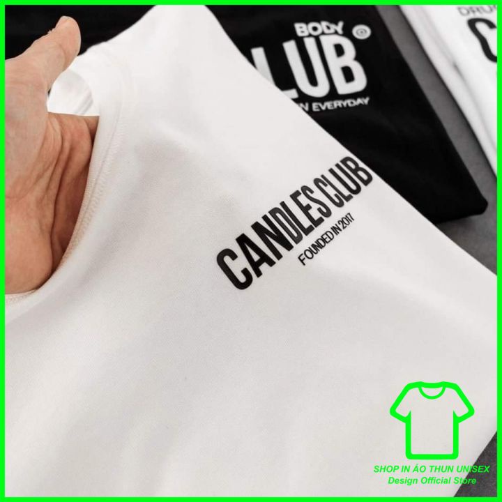Áo Thun Candles Club Nam Nữ Form Rộng Cổ Tròn, Áo Phông Candles Club Nam Nữ Tay Ngắn Chất Cotton Mẫu