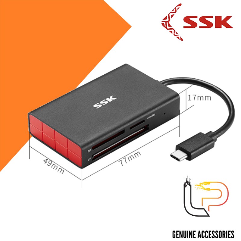 ĐẦU ĐỌC THẺ NHỚ TYPE-C SSK (SCRM 340) - CARD READER TYPE-C TF/CF/SD SSK (SCRM 340)