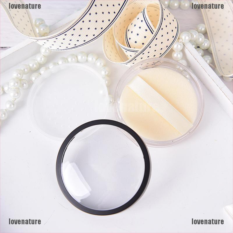 [LOVE] 1pc 20ml empty cosmetic sifter loose powder jar container puff box makeup travel [Nature]