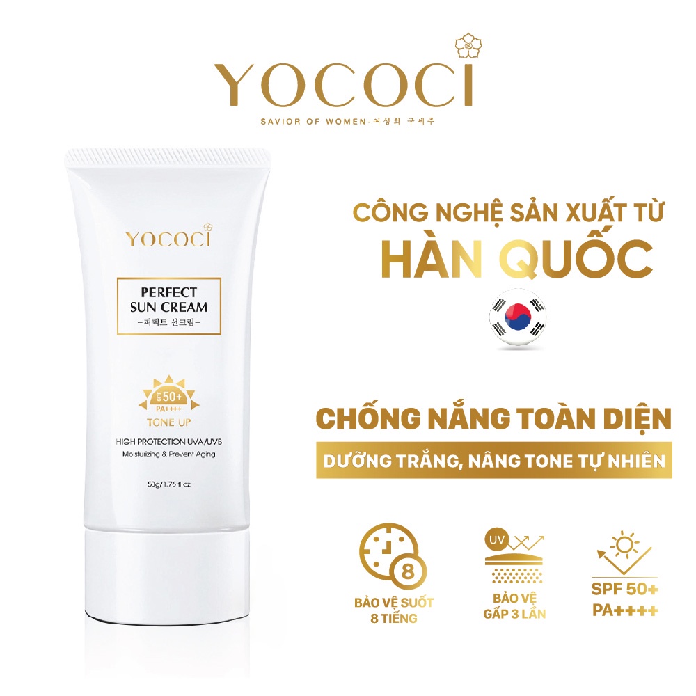 Bộ 3 Sản Phẩm YOCOCI Gồm 1 Kem Chống Nắng 50g, 1 Kem Face 20g & 1 Serum 20ml