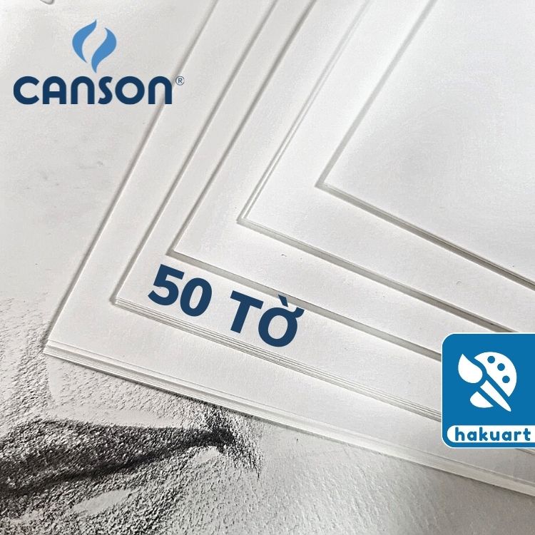 Giấy vẽ CANSON Truyền thống 125gsm Vân ngang Vẽ hình hoạ, chân dung - Họa Cụ Hakuart