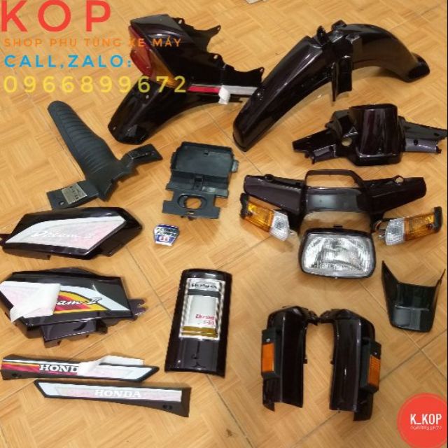 Dàn áo nhựa xe DREAM Sẵn Tem Thái Lửa Hàng nhựa đen mầu tím nho thái chuẩn màu zin