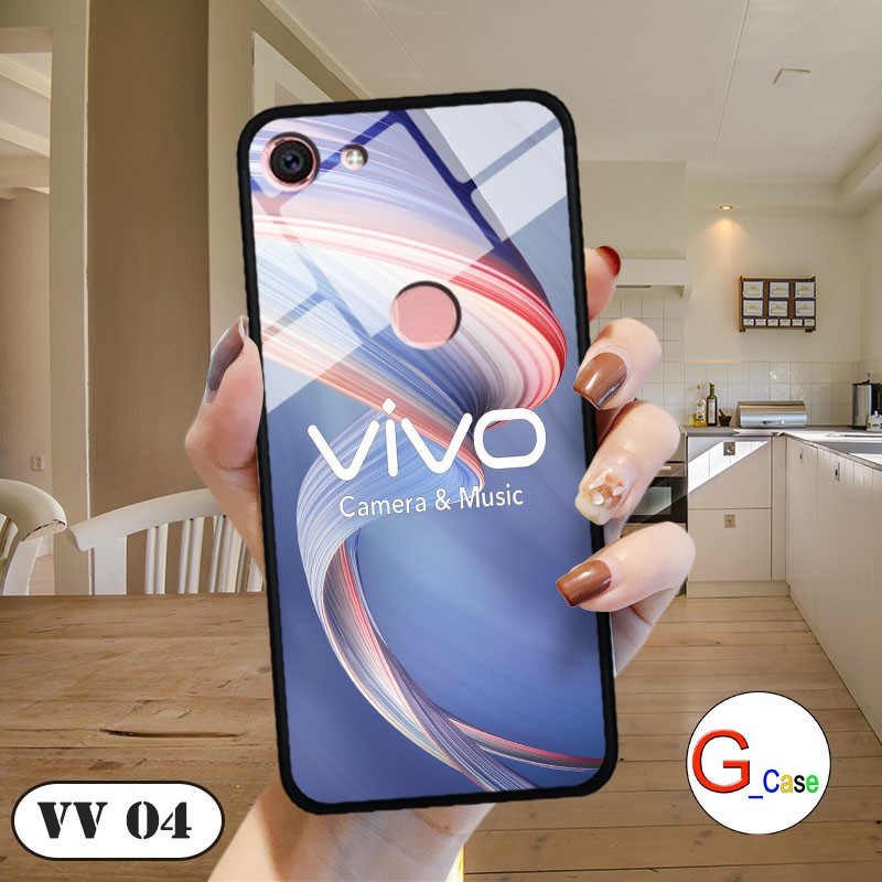 Ốp lưng Vivo V7/ Y75 - lưng kính in logo hãng điện thoại