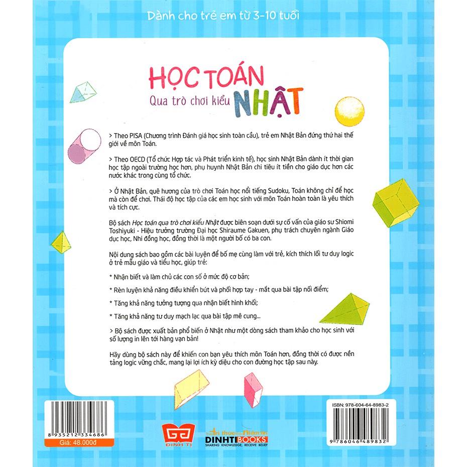 Sách - Học Toán Qua Trò Chơi Kiểu Nhật - Hình Khối | BigBuy360 - bigbuy360.vn