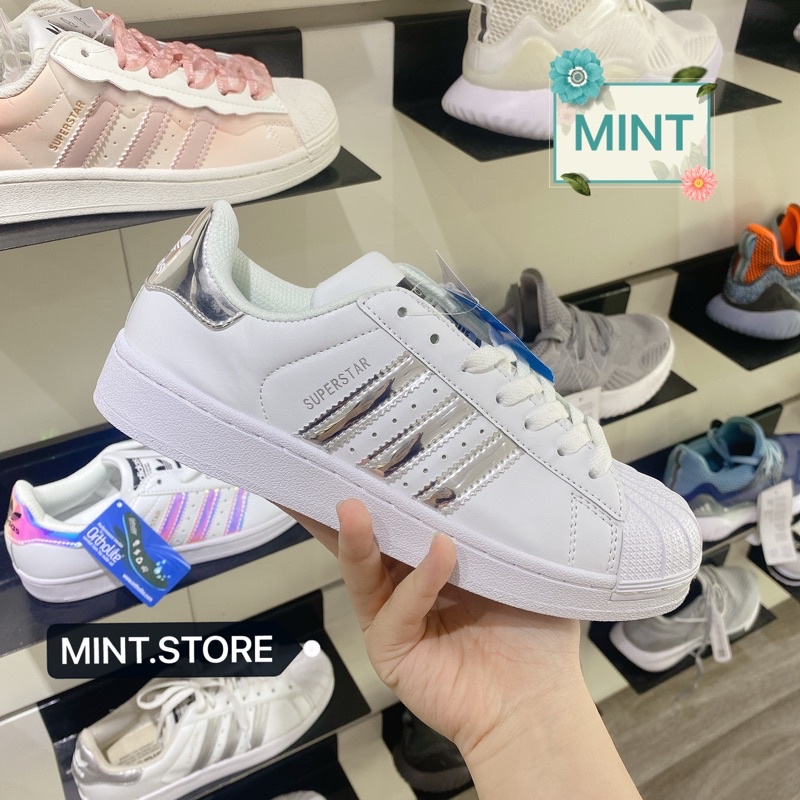 (Video cận cảnh) Giày thể thao sneakers super star sọc bạc