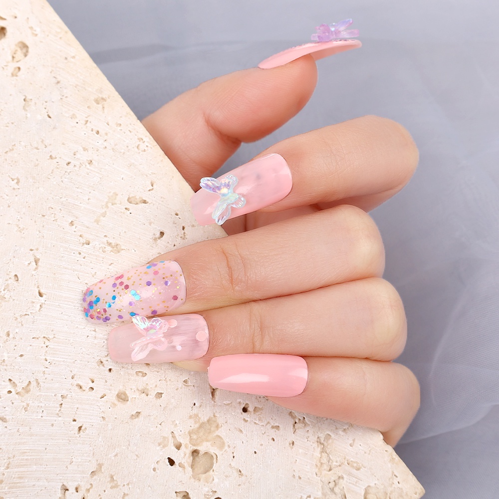 Hộp Phụ Kiện Hình Bướm 3D Đính Móng Tay Trang Trí Nghệ Thuật