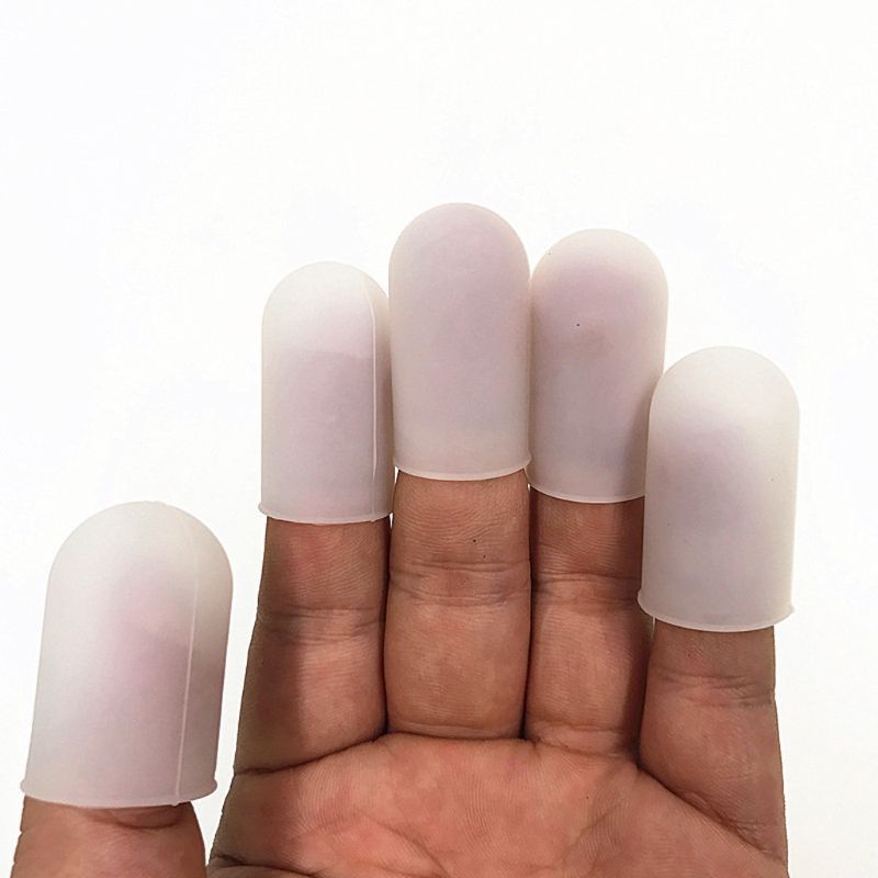 Set 5 Vỏ Bọc Ngón Tay Làm Trang Sức Bằng Silicone Chịu Nhiệt Chống Trượt Chống Bụi