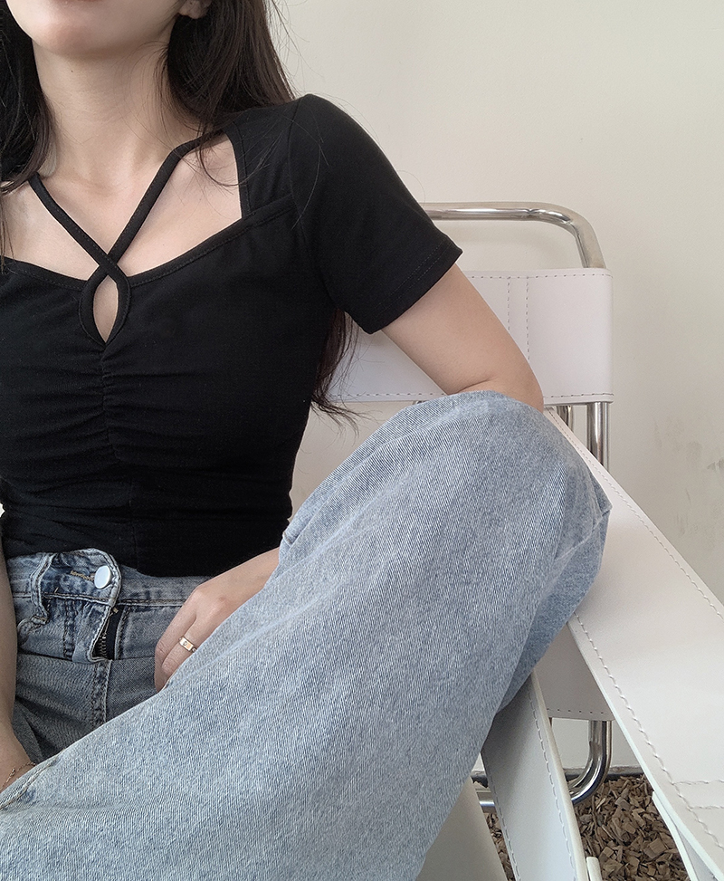 Áo thun IELGY ngắn tay ôm dáng quyến rũ mẫu 2021 dành cho nữ