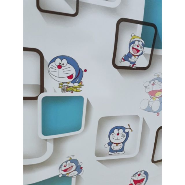 Cuộn 10m Giấy dán tường đoraemon ô vuông