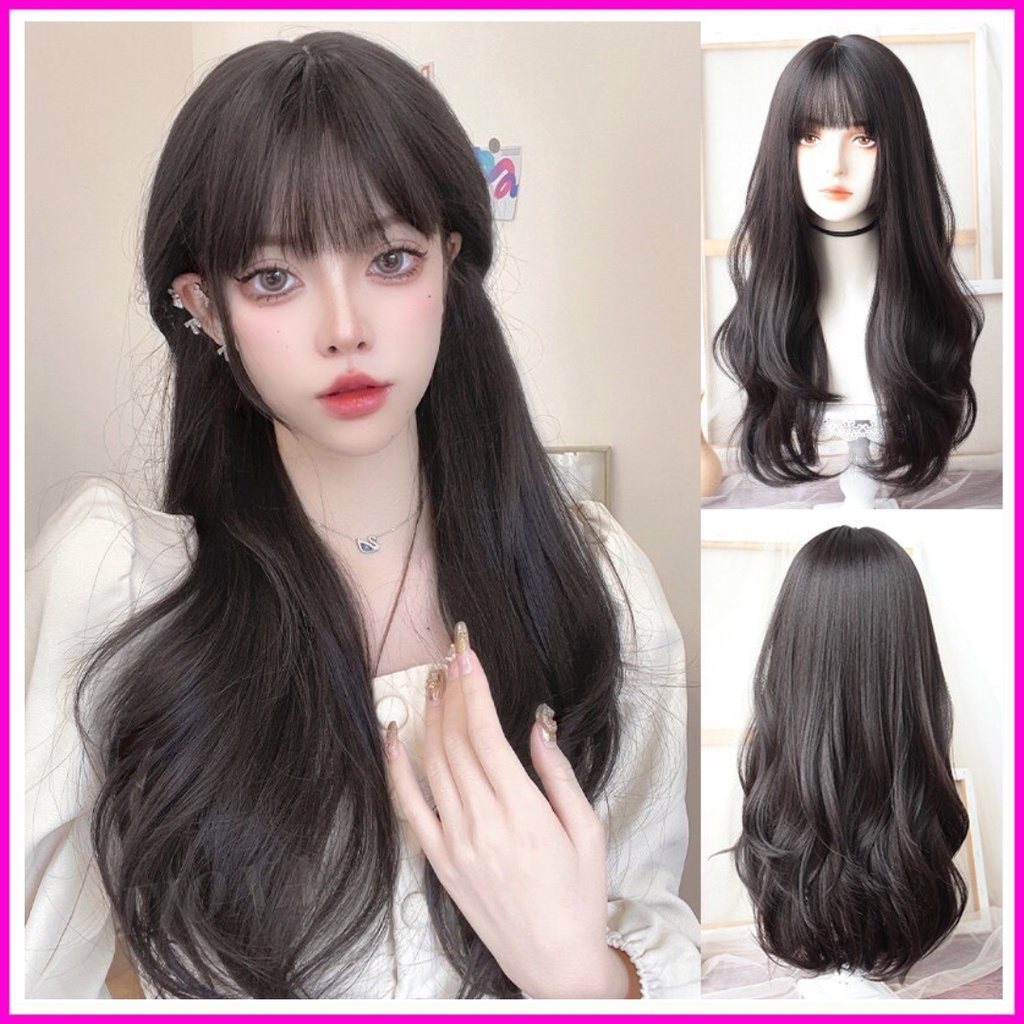 Tóc giả nữ nguyên đầu❤️FREESHIP❤️Cả đầu cao cấp xoăn sóng dài 9079A phong cách Hàn Quốc