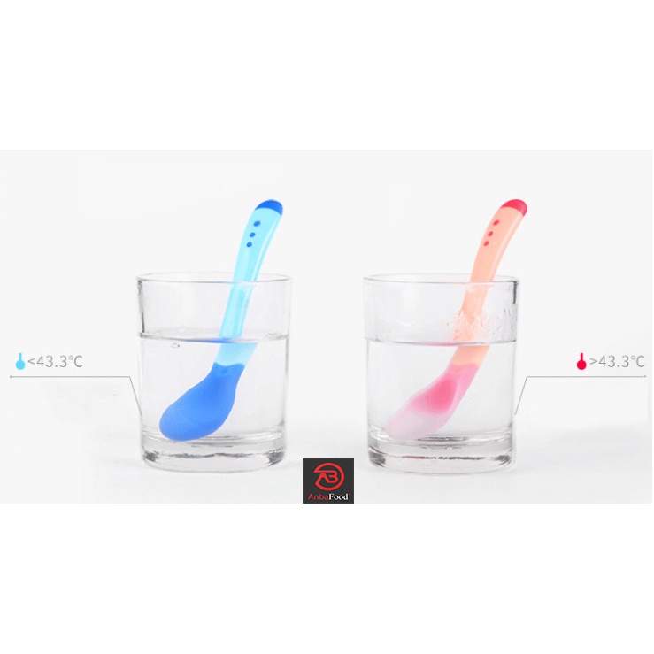 Thìa Báo Nóng Cho Bé - Thìa Ăn Dặm Silicone Cho Bé, Cảm Biến Nhiệt