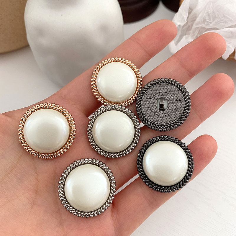 Set 5 nút áo tròn kích thước 20mm bằng kim loại