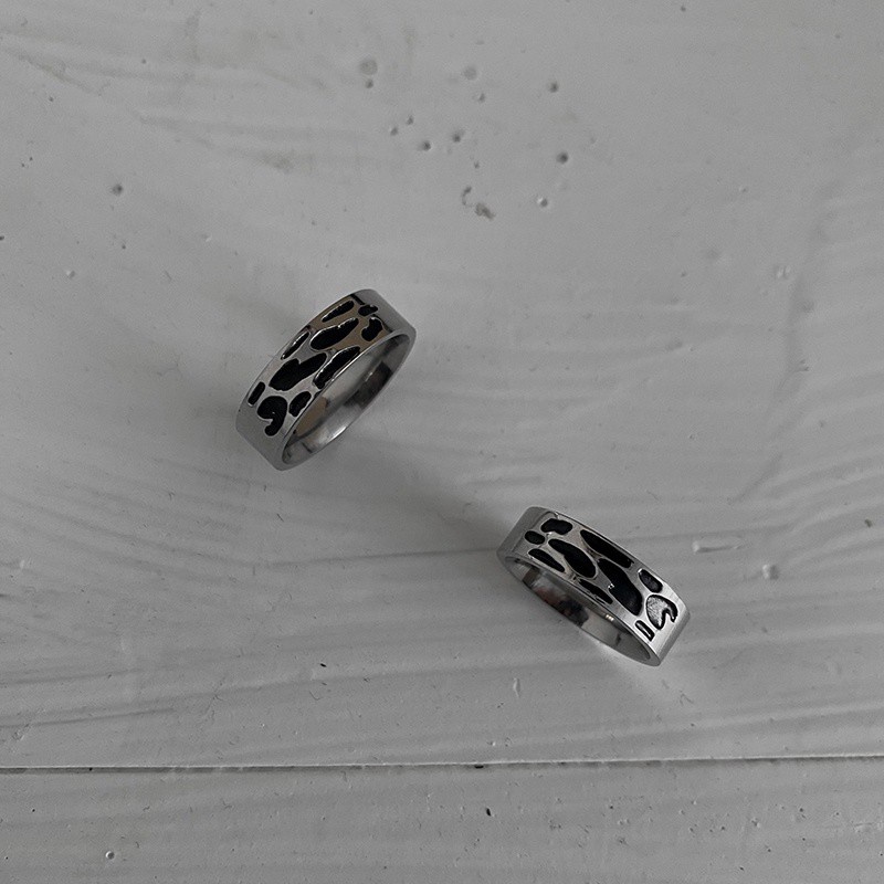 Nhẫn Thép Titan Chống Ăn Mòn Phong Cách Hip Hop Đơn Giản Cá Tính