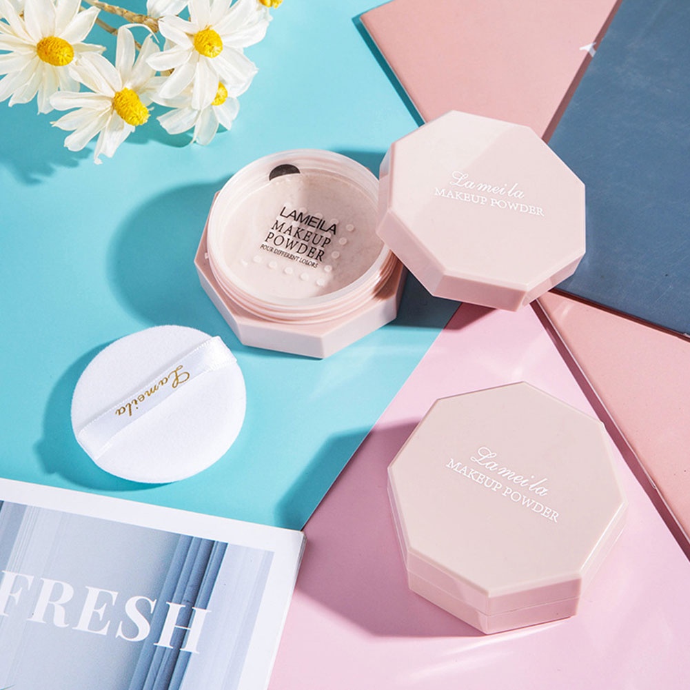 Phấn phủ trang điểm lameila 2 màu sắc khuôn mặt lỏng kiểm soát dầu mạnh mẽ bột Matte thiết lập kết thúc trang điểm dầu-kiểm soát chuyên nghiệp