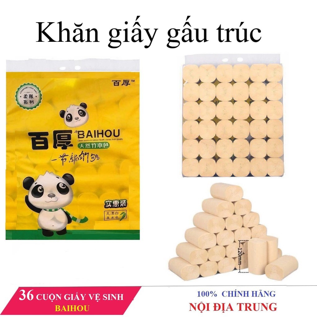 LỐC 36 CUỘN Giấy vệ sinh gấu trúc không lõi siêu dai - HÀNG NỘI TRUNG ĐỊA