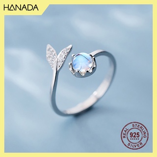 Nhẫn Bạc 925 Hanada Đuôi Cá Đá Xanh 0643 N8