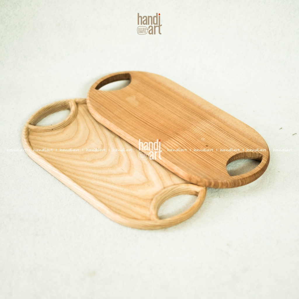 Khay gỗ oval - oval wooden tray