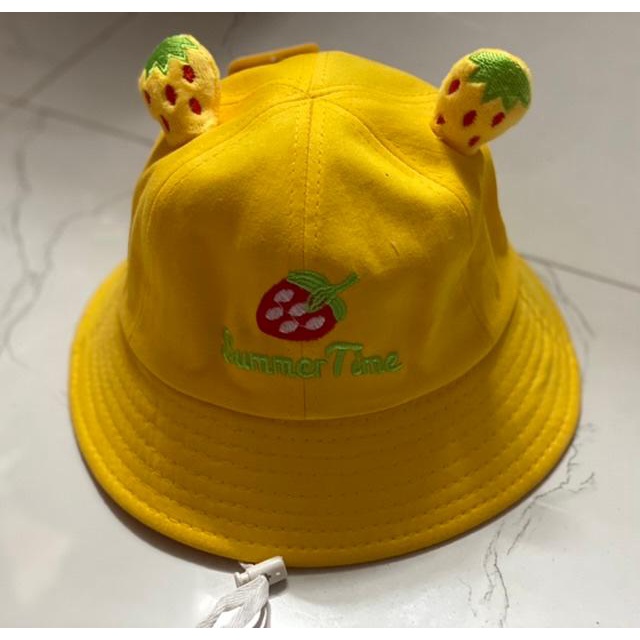 Mũ bo vành dành cho bé gái 3 - 8 tuổi thêu trái dâu xinh xắn đáng yêu (Cap-Nón(Most))