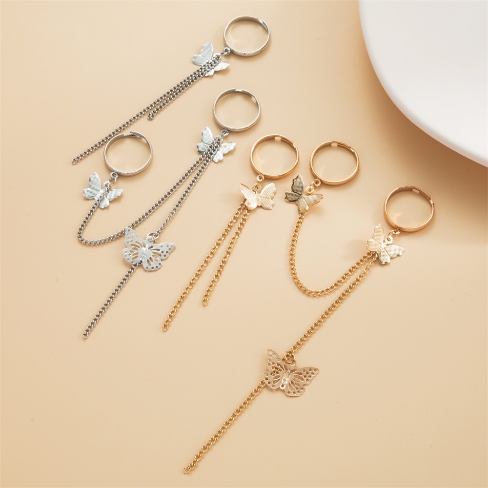 Set nhẫn bướm tua rua phong cách quý phi hoàng cung NHAN74
