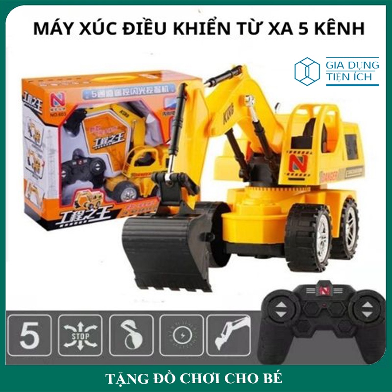 Đồ chơi máy xúc điều khiển từ xa loại lớn, loại có pin sạc, tiến lùi, nhiều phân loại khác nhau cho bé lựa chọn