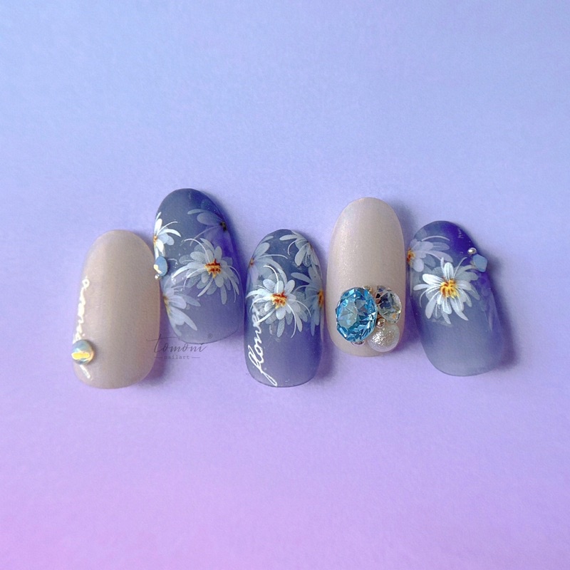 Sticker lụa 5d hình hoa dán móng tay nail to1343