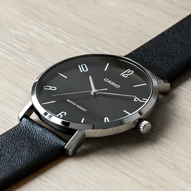 Đồng hồ nam dây da Casio Anh Khuê MTP-VT01L-1B2UDF