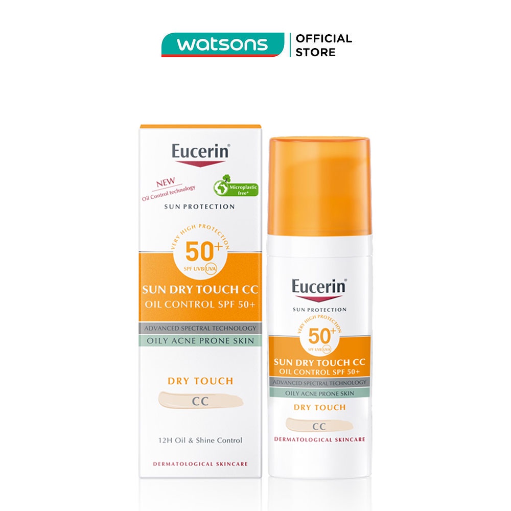 Kem Chống Nắng Eucerin Kiểm Soát Nhờn Có Màu Sun Dry Touch CC Oil Control SPF50+ 50ml