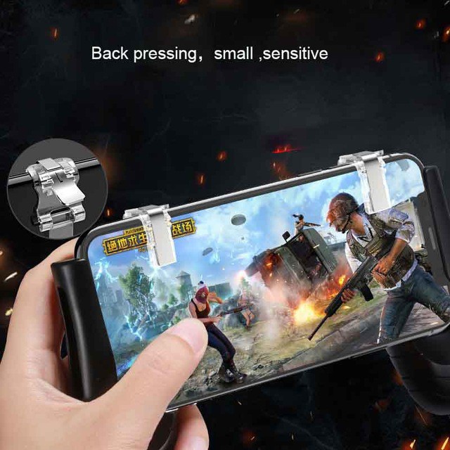 Xả kho -   Bộ 2 Nút Bấm Cơ S4 Kim Loại Trong Suốt Hỗ Trợ Chơi Game PUBG Mobile, Ros Mobile