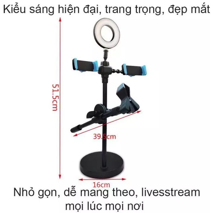 [FREESHIP] Bộ dụng cụ livestream 4in1 chuyên nghiệp cao cấp, đèn livestream tiện ích có chân đỡ micro
