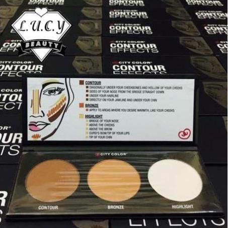 Hàng USA- Phấn tạo khối sáng tối 3 ô City Color Contour Effects Palette Chuẩn Auth 100%