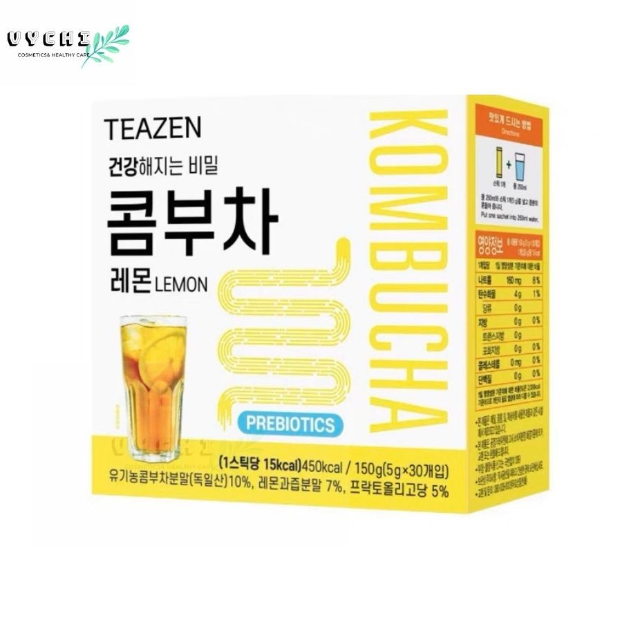 Trà Teazen kombucha Lemon vị chanh 30 gói Hàn Quốc (Date 2023)