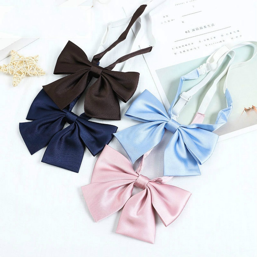 Nơ Cài Cổ Áo Màu Trơn Phong Cách Nhật Bản