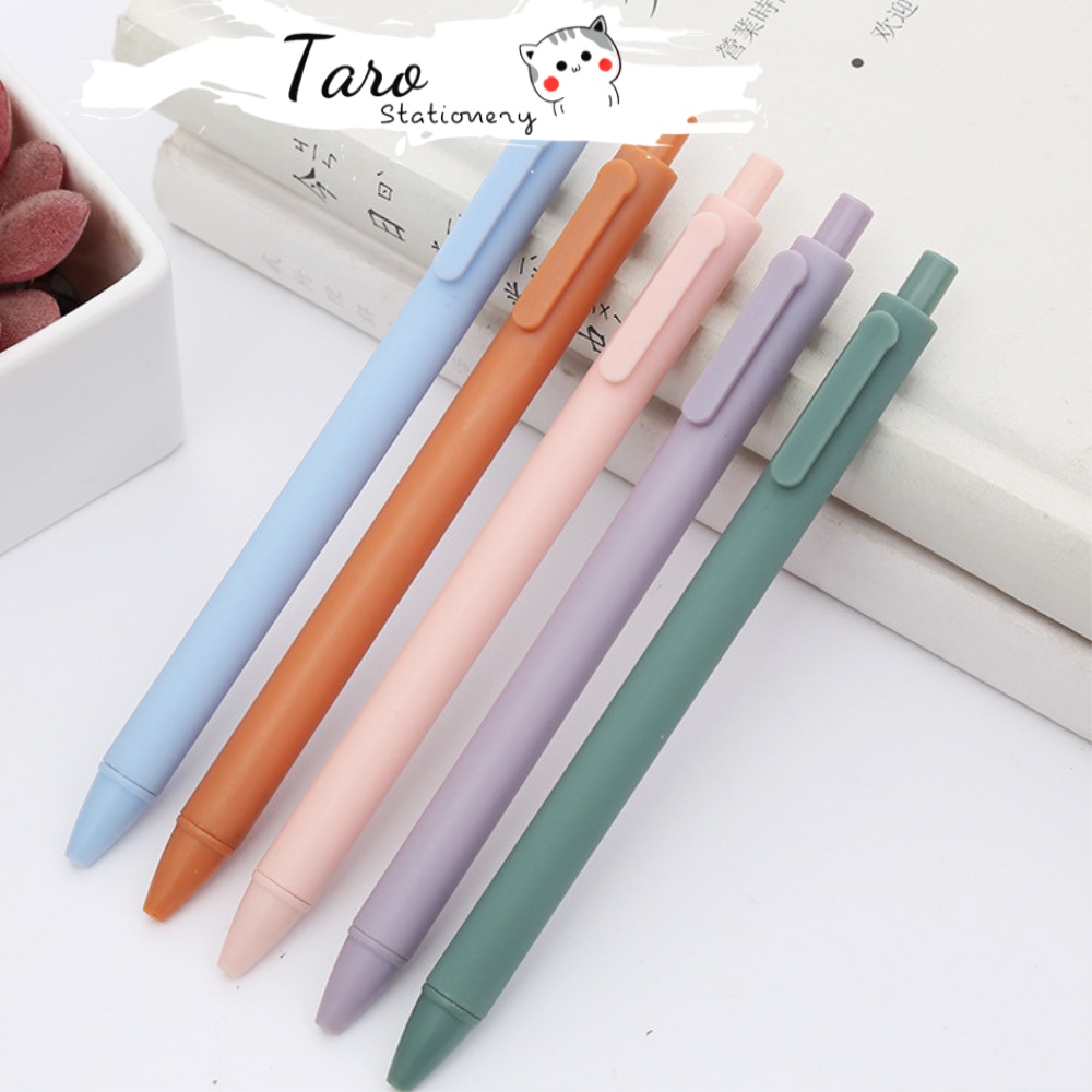 Bút gel đen Take Note Ielts vỏ pastel retro nhám 0.5mm A19 Taro Stationery