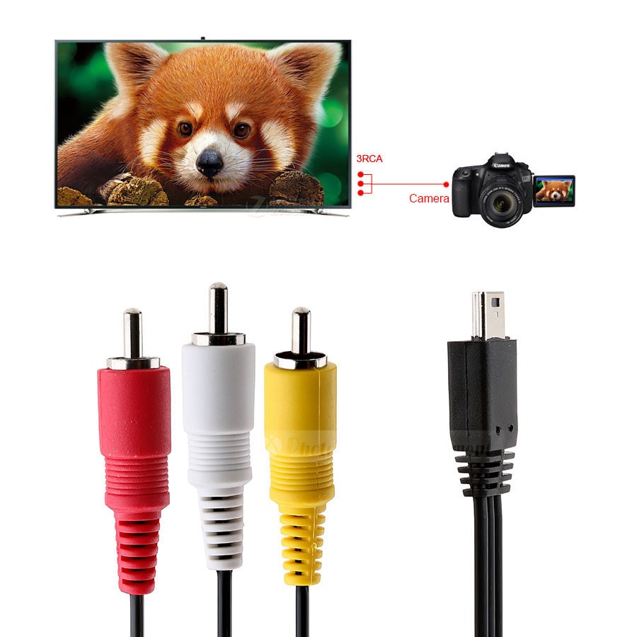 Dây cáp chuyển đổi từ cổng USB sang 3 RCA cho Canon 5D Mark II 5D Mark III 1D X SX700 HS SX710 HS SX170 IS