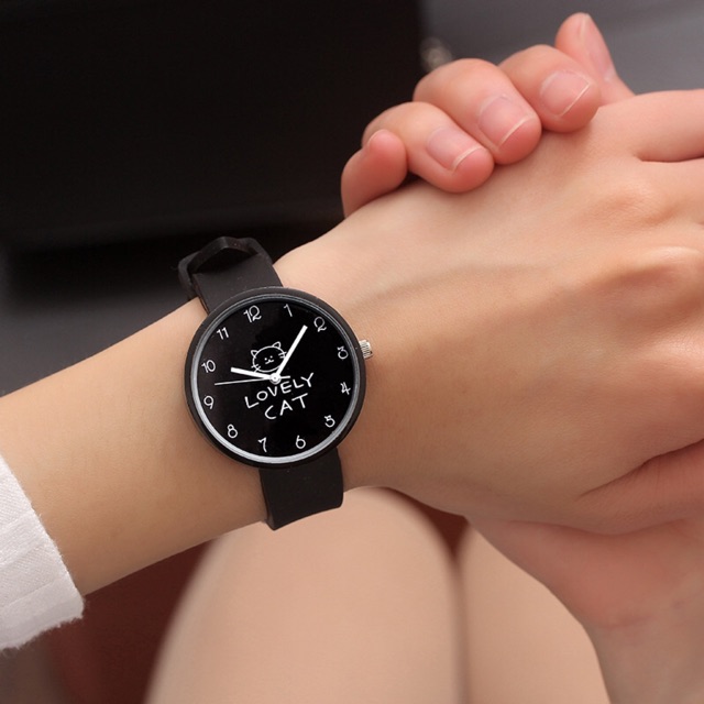 Đồng hồ nữ mèo Lovely Cat dây silicon 5 màu xinh xắn | BigBuy360 - bigbuy360.vn