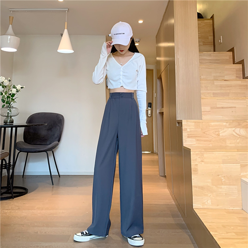 Xiaozhainv Quần Dài Lưng Cao Ống Rộng Phong Cách Hàn Quốc | BigBuy360 - bigbuy360.vn