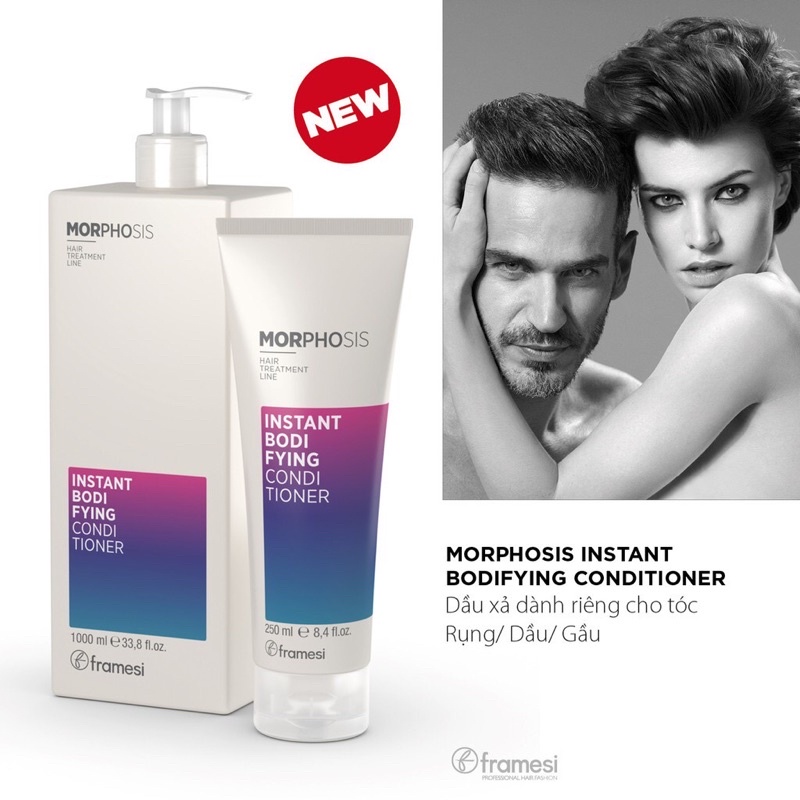 DẦU XẢ DÀNH RIÊNG TÓC RỤNG, DẦU VÀ GẦU FRAMESI MORPHOSIS INSTANT BODIFYING CONDITIONER 1000ml