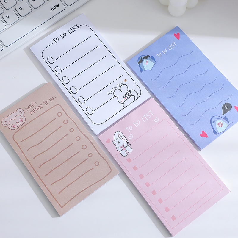 Bộ 50 Tờ Giấy Ghi Chú Hiệu Quả Họa Tiết Hoạt Hình Dễ Thương