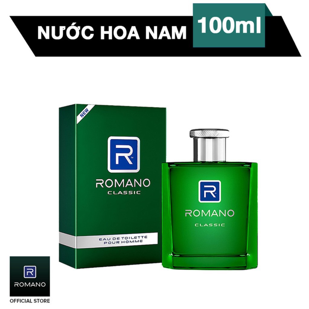 Nước Hoa cao cấp Romano Classic 100ml +Tặng kèm xà bông tắm Classic 90gr -Hàng nhập khẩu