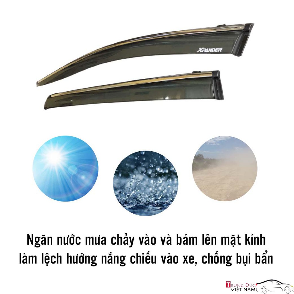 Vè mưa chỉ mạ Xpander 2018 - 2021 hàng cao cấp  ( chỉ viền inox )